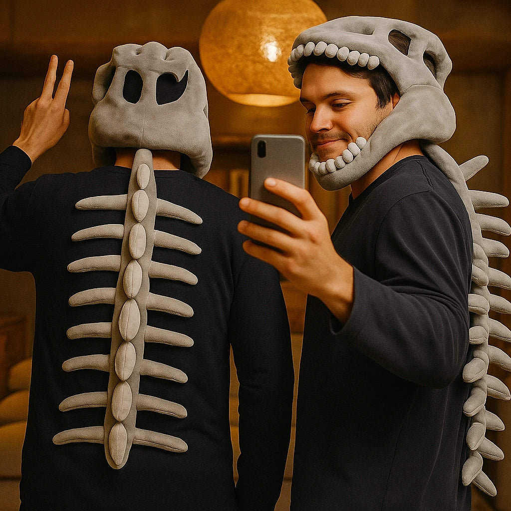 SkeleDino™ 3D Plush Dinosaur Skeleton Costume Set