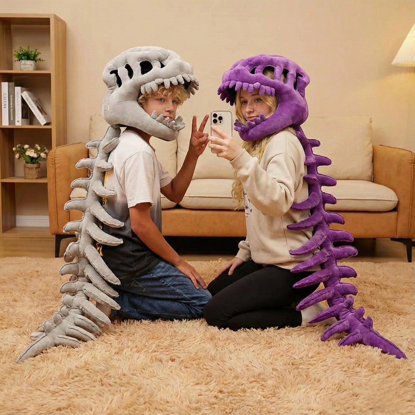 SkeleDino™ 3D Plush Dinosaur Skeleton Costume Set